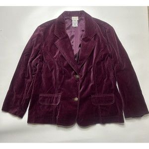 White Stag Women’s 16/18 Cotton Velvet 2 Button Blazer Purple Two Button Jacket